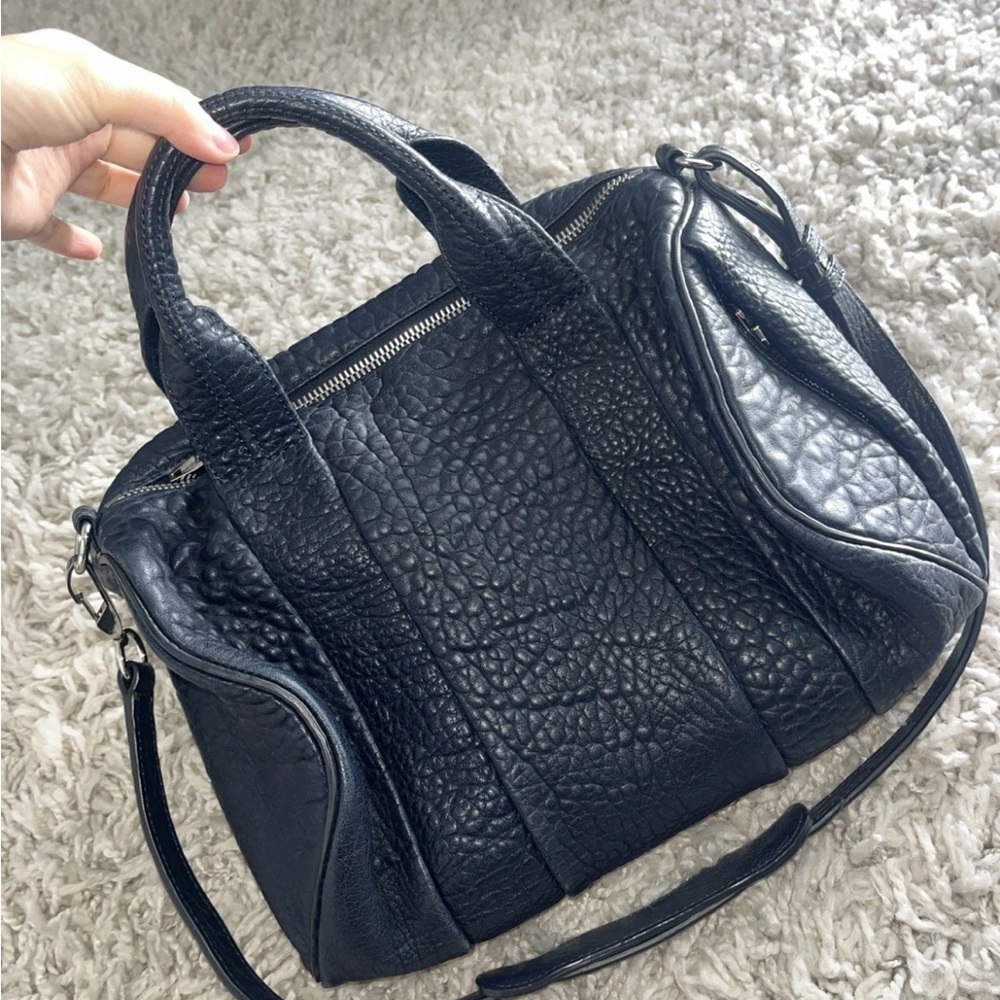 Alexander Wang Rocco Navy Pebble Leather Carryall Bag